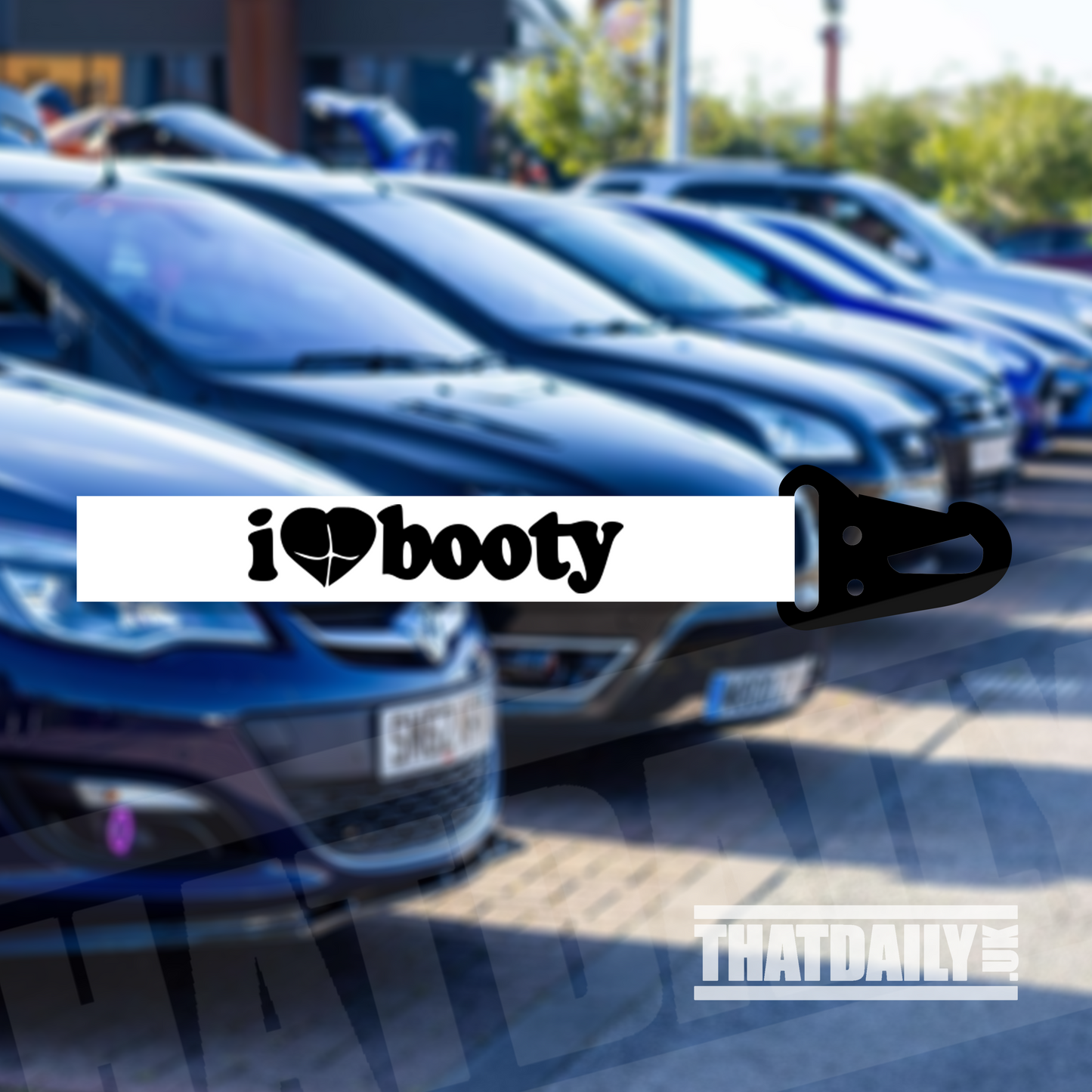 I Love Booty Flight Tag Keychain