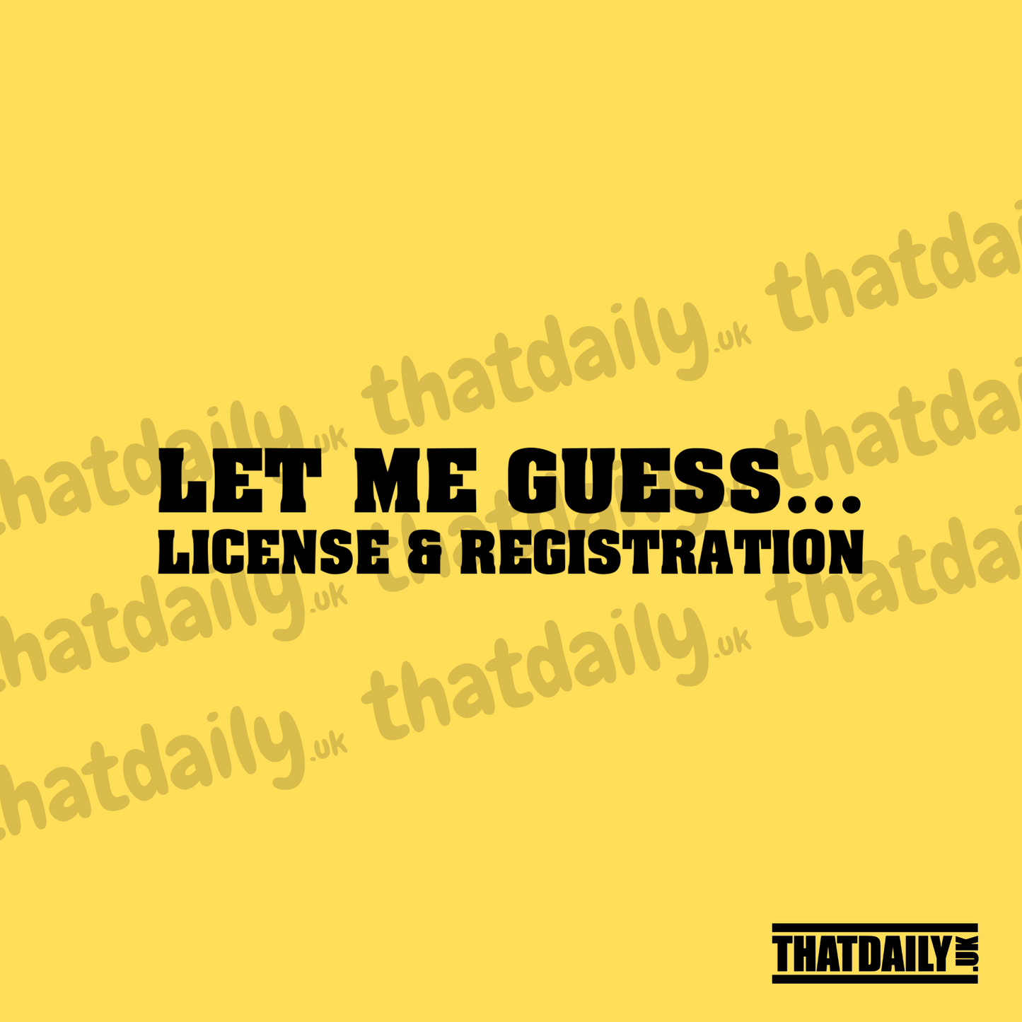 Let Me Guess… License and Registration